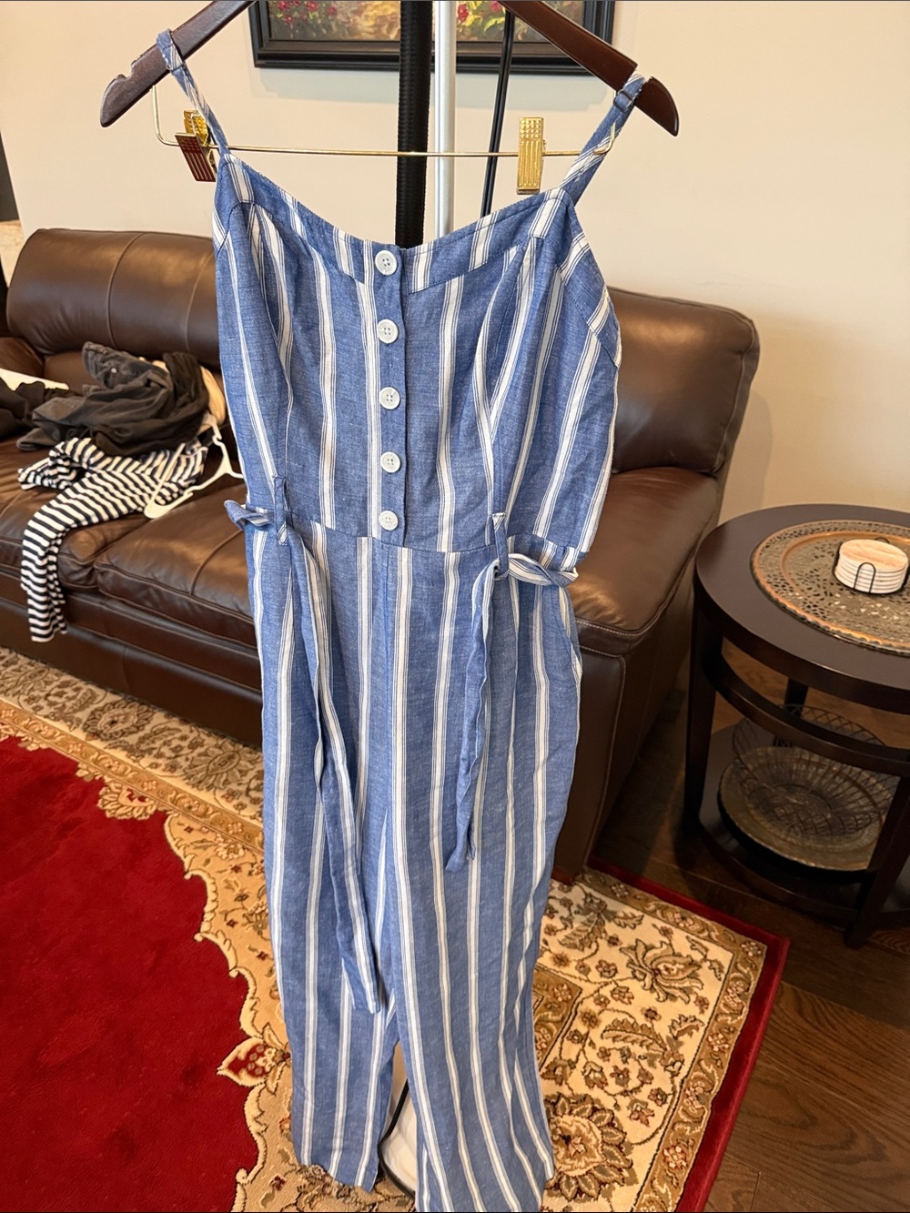 Rails Women Blue and White Striped One-Piece Romper